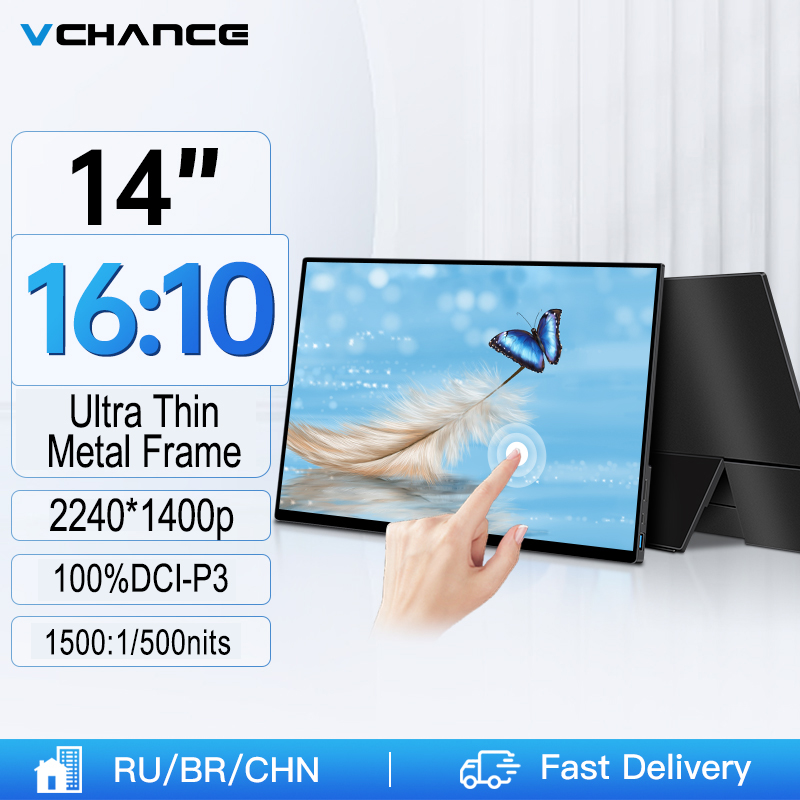 Portable Touchscreen Monitor For Laptop - VCHANCE 14'' 2K Dokunmatik Ekran Taşınabilir