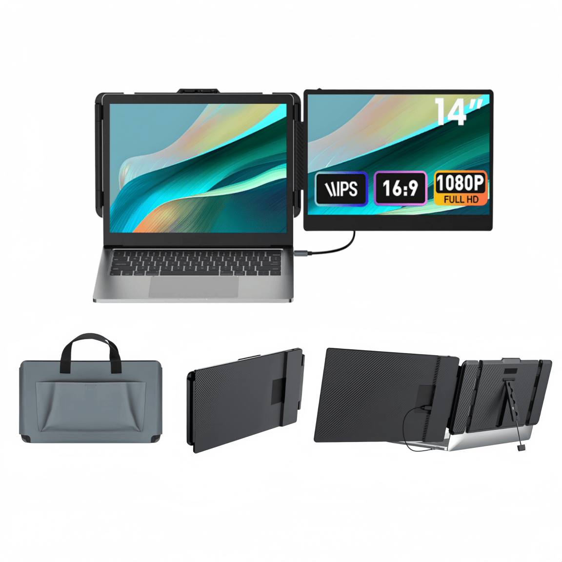 Dual Screen Portable Monitor Extender - S1 Dizüstü Bilgisayar Ekran Genişletici 14''
