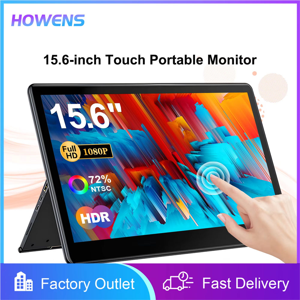 Portable Monitor 15.6 Inch 1080P Type C - 15.6 İnç Taşınabilir Dokunmatik Ekran, Standlı,
