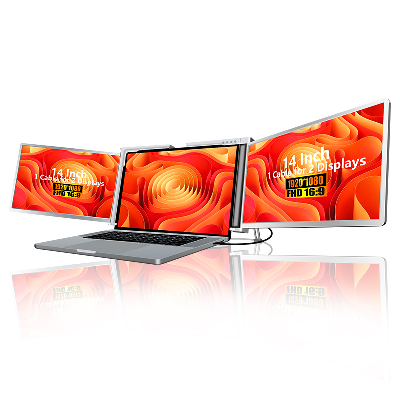 Dual Screen Portable Monitor Extender - 14-17 inç Dizüstü Bilgisayarlarla Uyumlu Üçlü