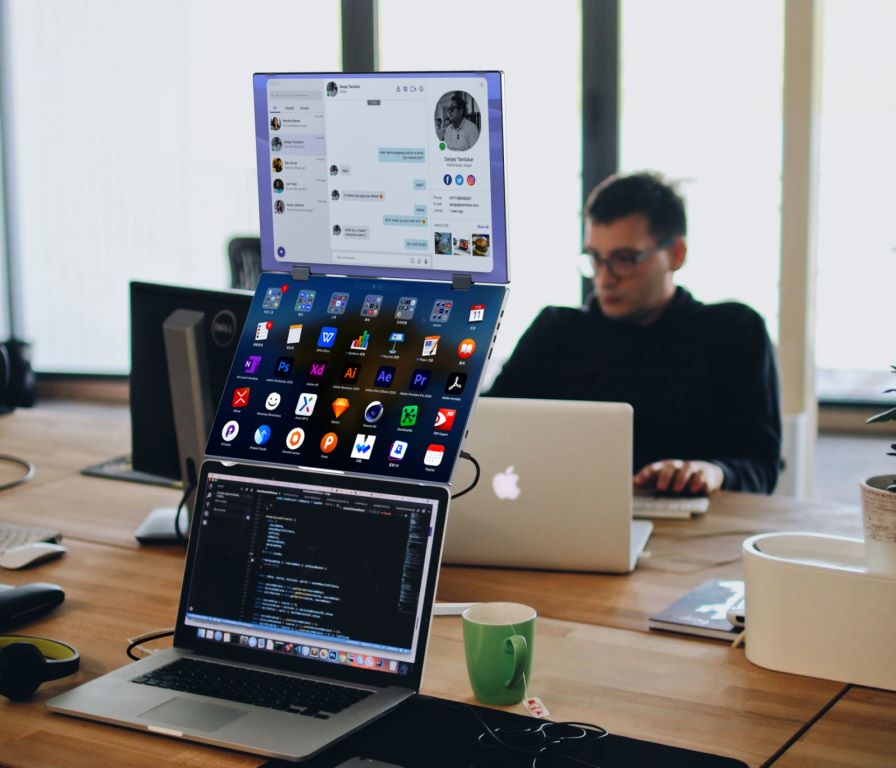 Triple Screen Laptop Monitor Foldable - Taşınabilir Çift Monitör 2 x 15.6