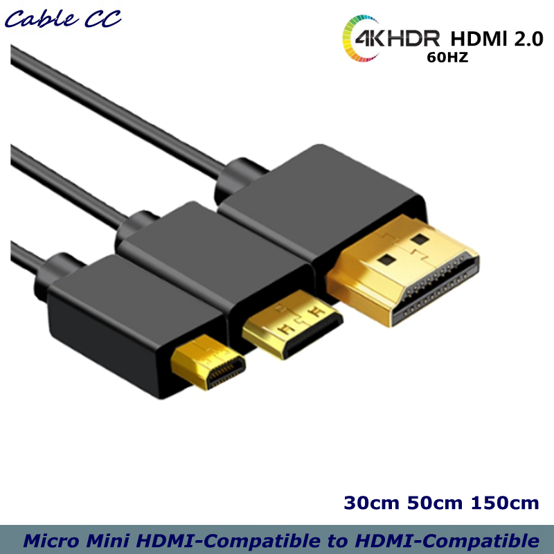 Mini Hdmi To Hdmi Cable Ultra Slim - Mikro Mini HDMI-HDMI Uyumlu Tel ile