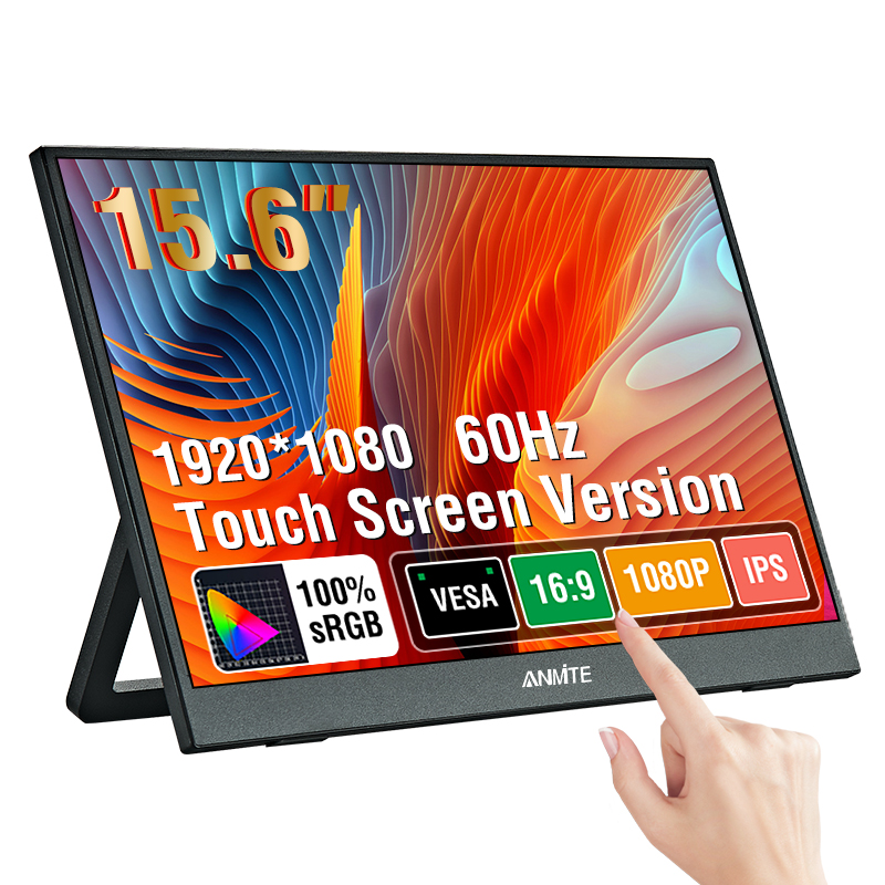 Portable Monitor 15.6 Inch 1080P Type C - Anmite 15.6 İnç Taşınabilir Dokunmatik Monitör