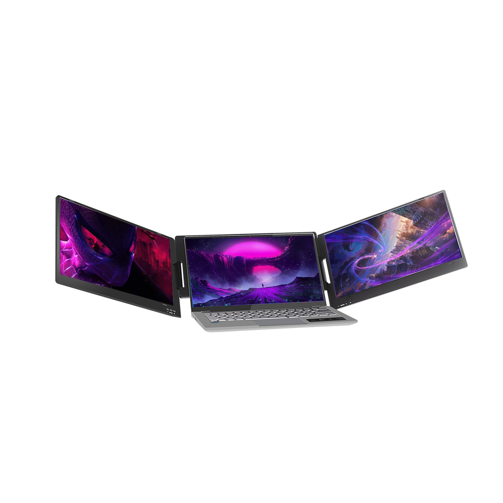 Triple Screen Laptop Monitor Foldable - Seyahat İçin Katlanabilir Üçlü Ekran -