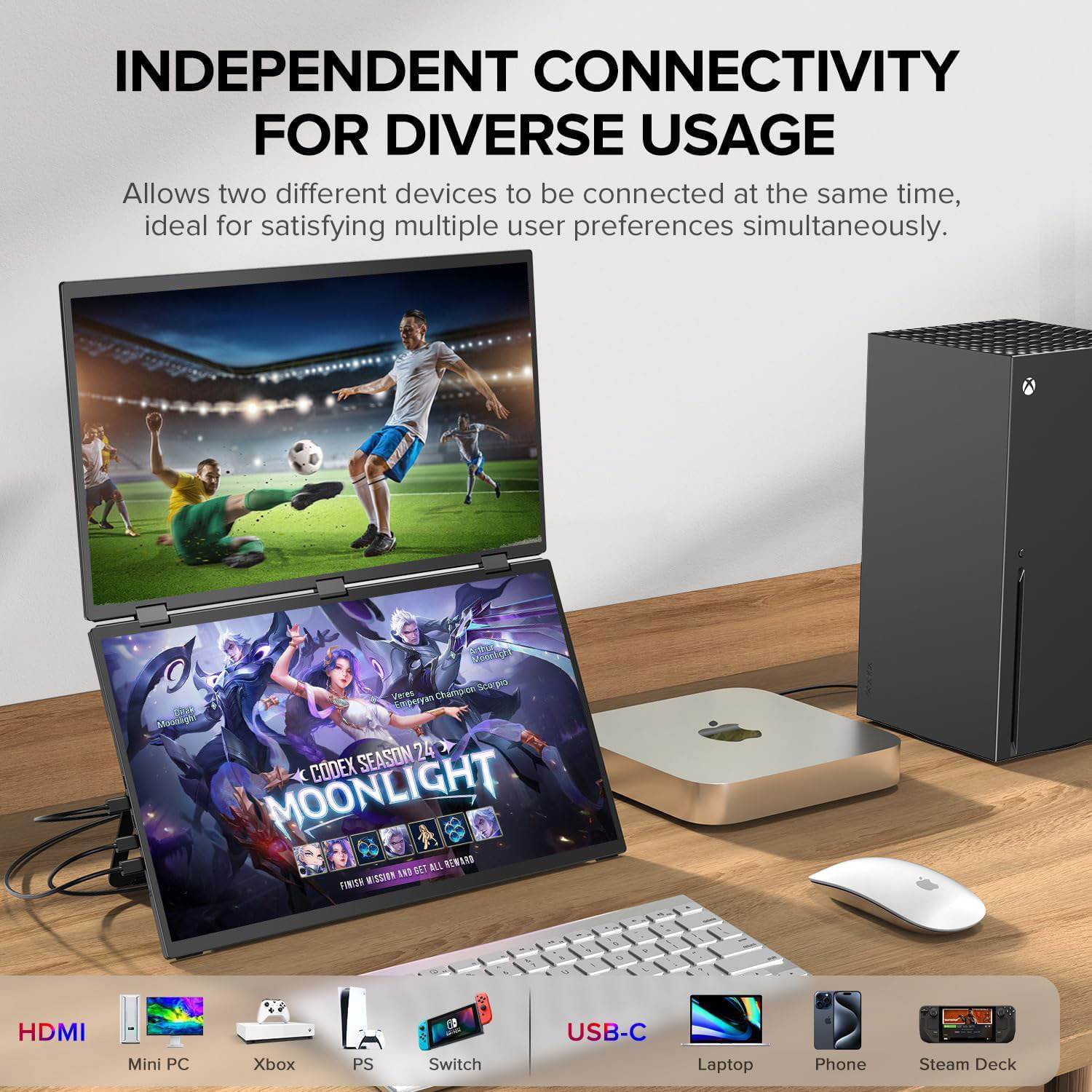 AHXJKA 18.5 İnç 100Hz Dizüstü  - Triple Screen Laptop Monitor Foldable incelemesi ve fiyatı