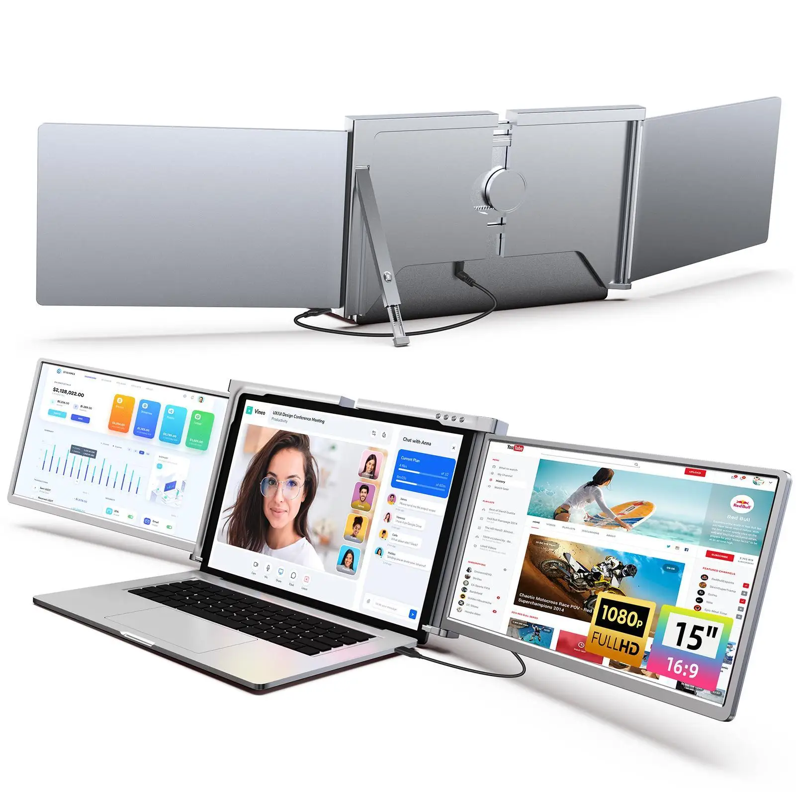 15 İnç TEK KABLOLU ÇİFT EKRANL - Dual Screen Portable Monitor Extender incelemesi ve fiyatı