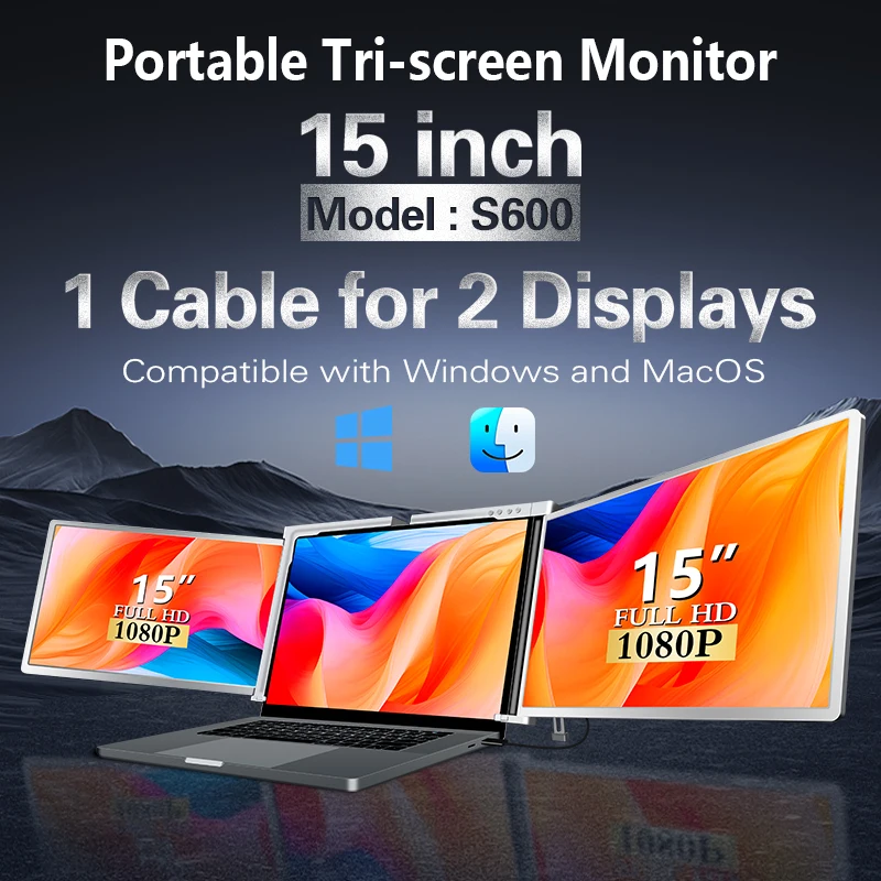 15 İnç TEK KABLOLU ÇİFT EKRANL - Dual Screen Portable Monitor Extender incelemesi ve fiyatı