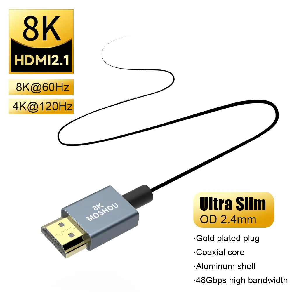 MOSHOU HDMI 2.1 8K 60Hz Ultra  - Mini Hdmi To Hdmi Cable Ultra Slim incelemesi ve fiyatı