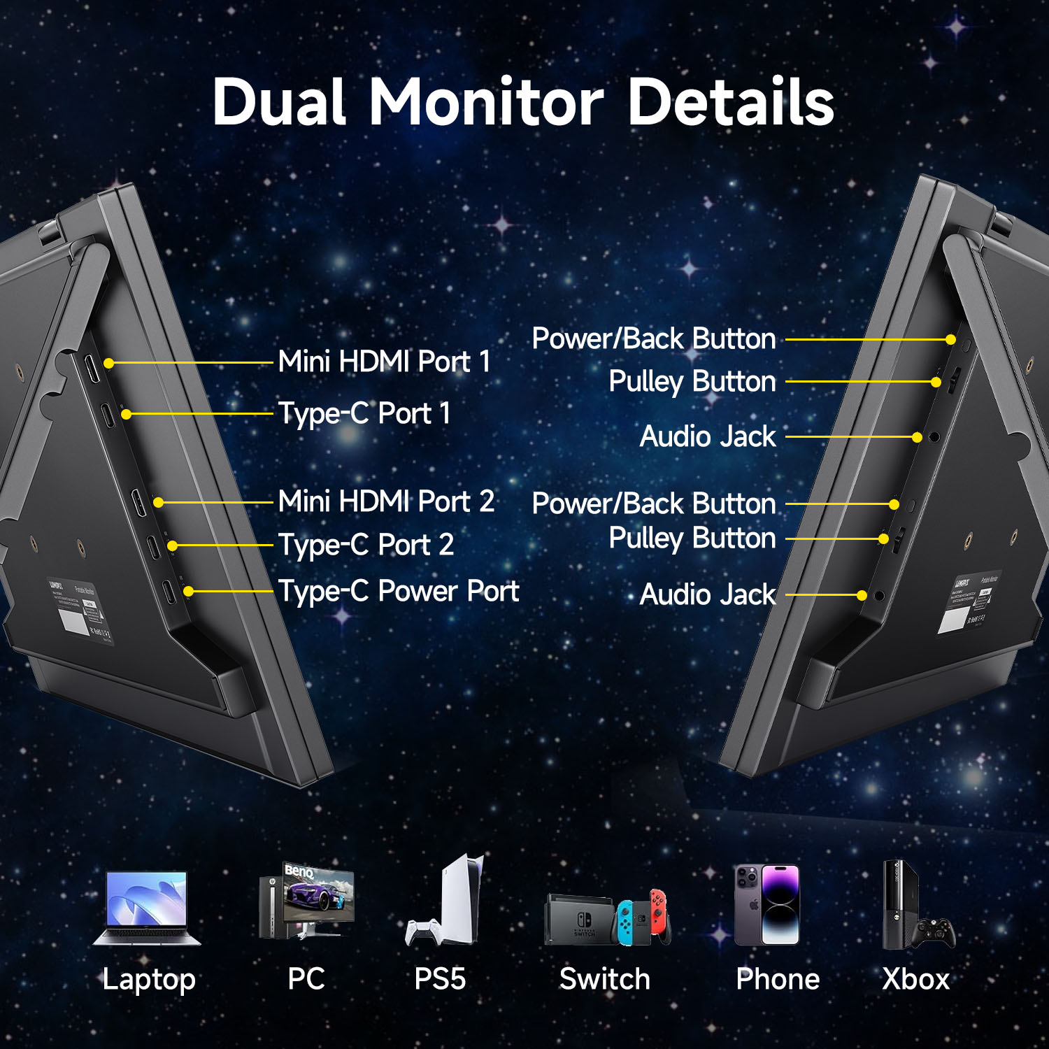 Çift katlanabilir Tip-C taşına - Portable Monitor 15.6 Inch 1080P Type C incelemesi ve fiyatı